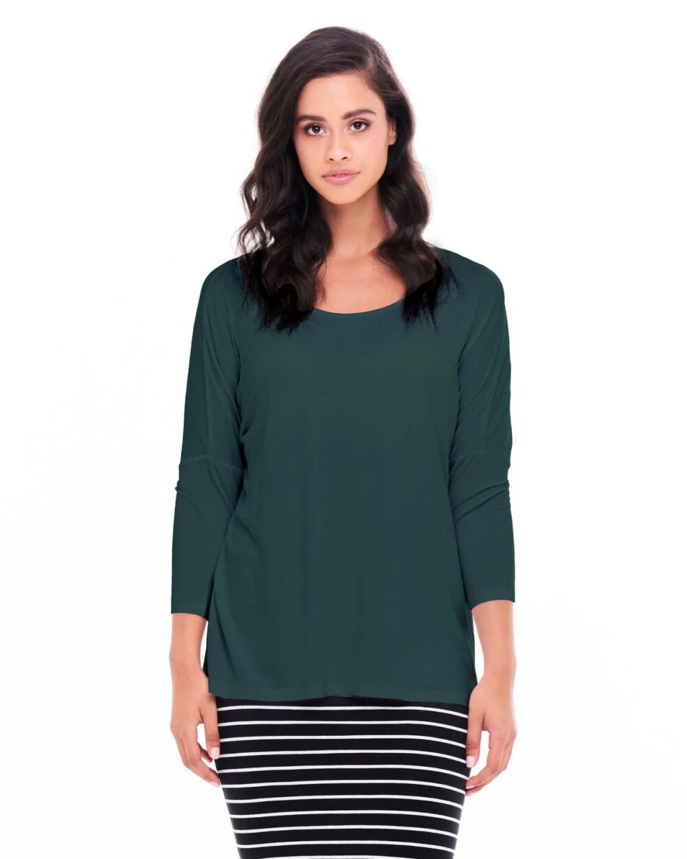 Milan 3/4 Sleeve Top - Ivy - Image 4