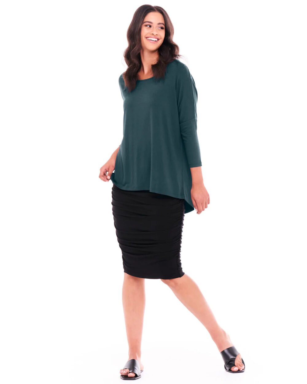 Milan 3/4 Sleeve Top - Ivy