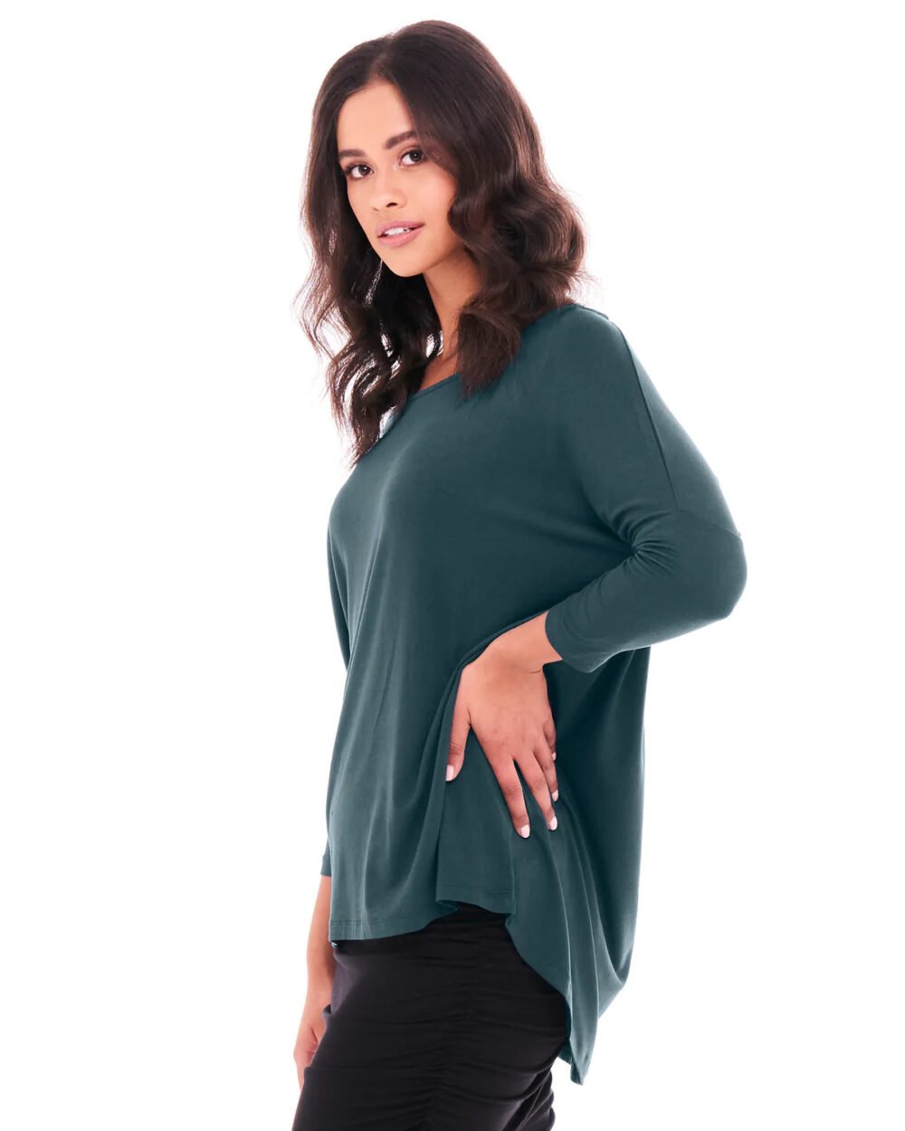 Milan 3/4 Sleeve Top - Ivy - Image 2